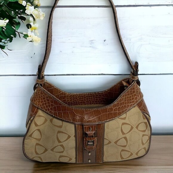 Liz Claiborne Tan and Brown Hobo Bag - Picture 1 of 10